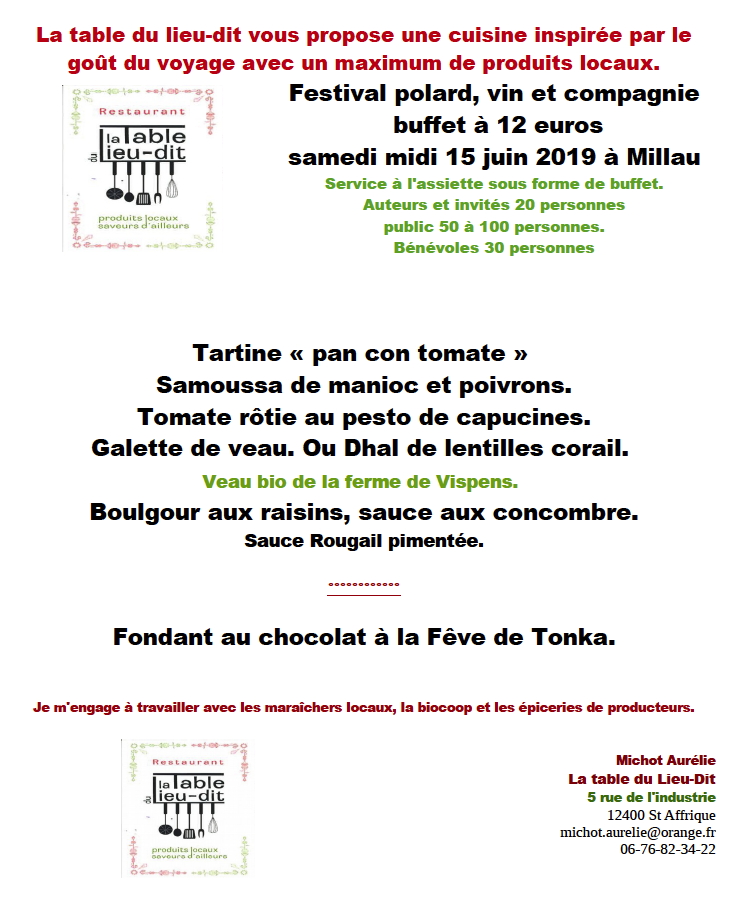 menu du 15 juin 2019 à midi