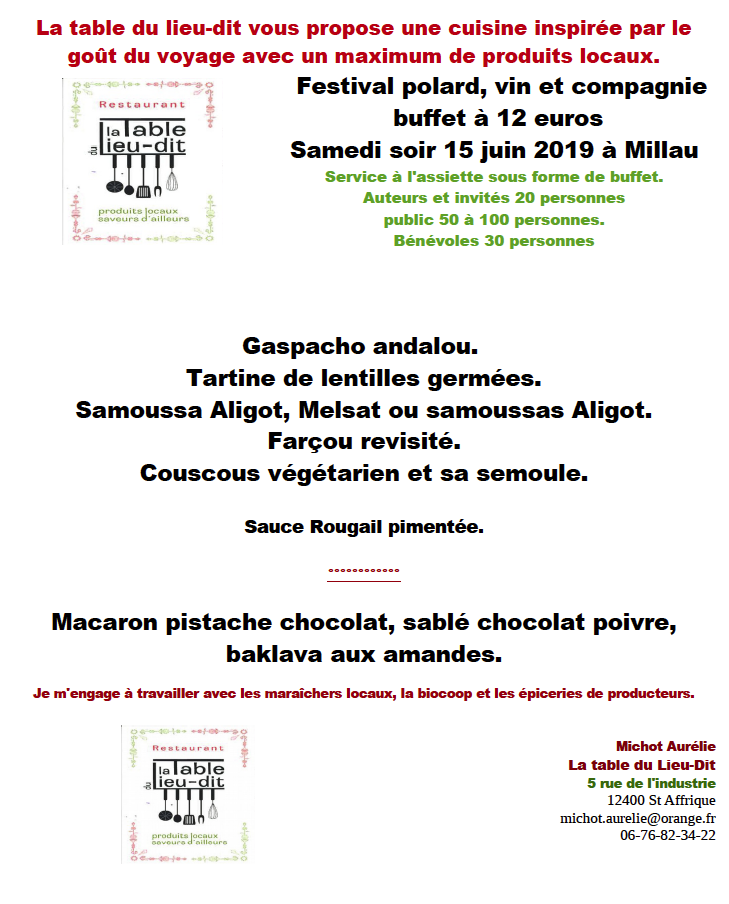 menu du 15 juin 2019 au soir