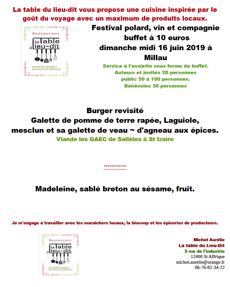 menu du 16 juin 2019