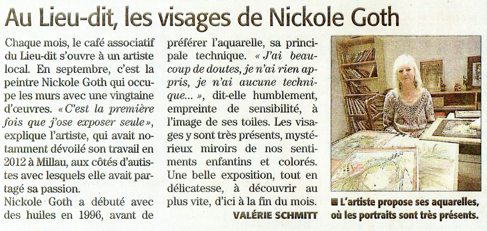 Exposition de Nickole Goth au Lieu-dit à Saint-Affrique